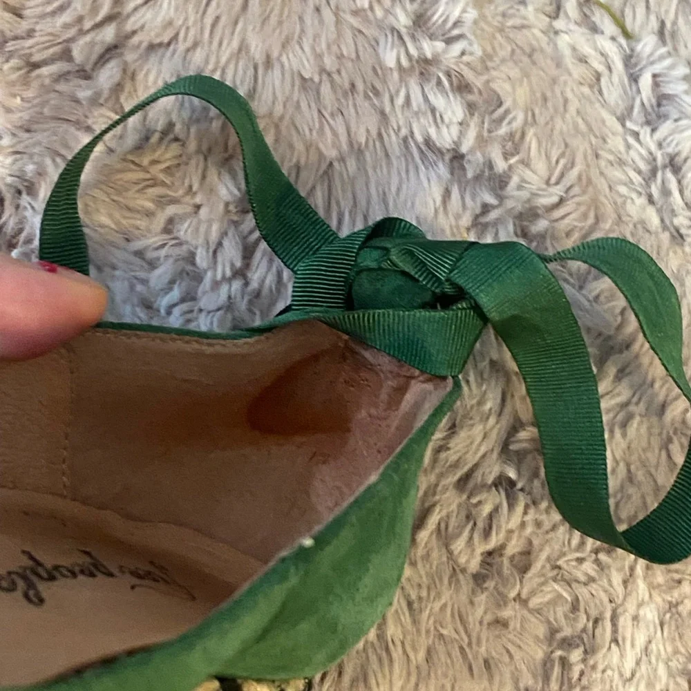 Free People Green Suede Espadrille Wedge Platforms - Picture 6 of 8